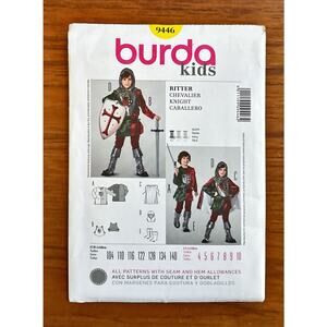 UNCUT Burda Kids Pattern 9446 Boys Costume Knight Sz 4- 10